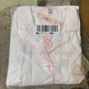 Victoria's Secret White and Pink Pajama Set